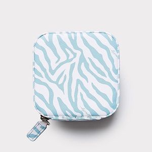 NWT Milly Traveling Jewelry Case in Blue Zebra Print
